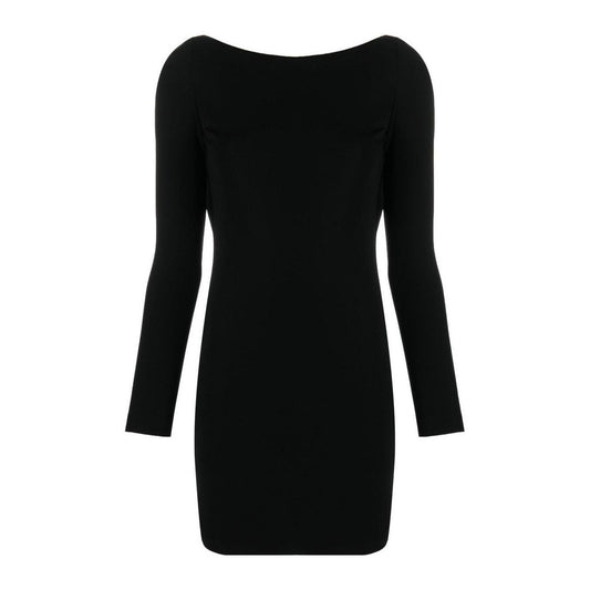 2430256 Dsquared2 Abito Nero Lungo Donna Maniche Lunghe Scollo Barca