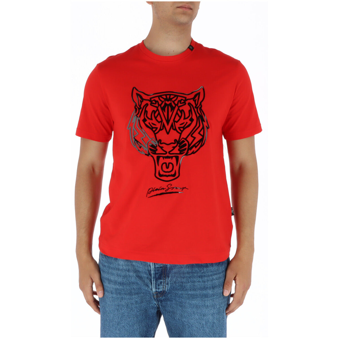 444107 Plein Sport T-Shirt Rosso Stampa Uomo