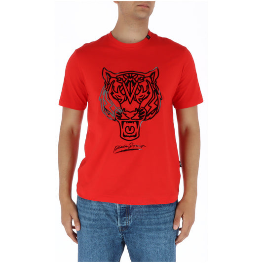 444107 Plein Sport T-Shirt Rosso Stampa Uomo