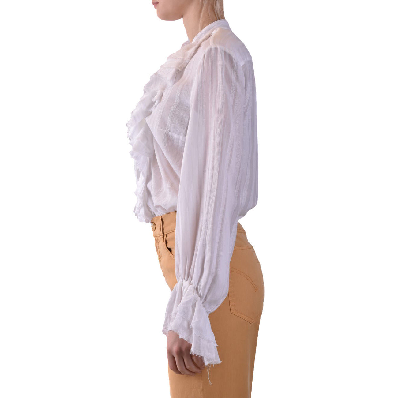 2429978 Dondup Camicia Bianca Maniche Lunghe Donna