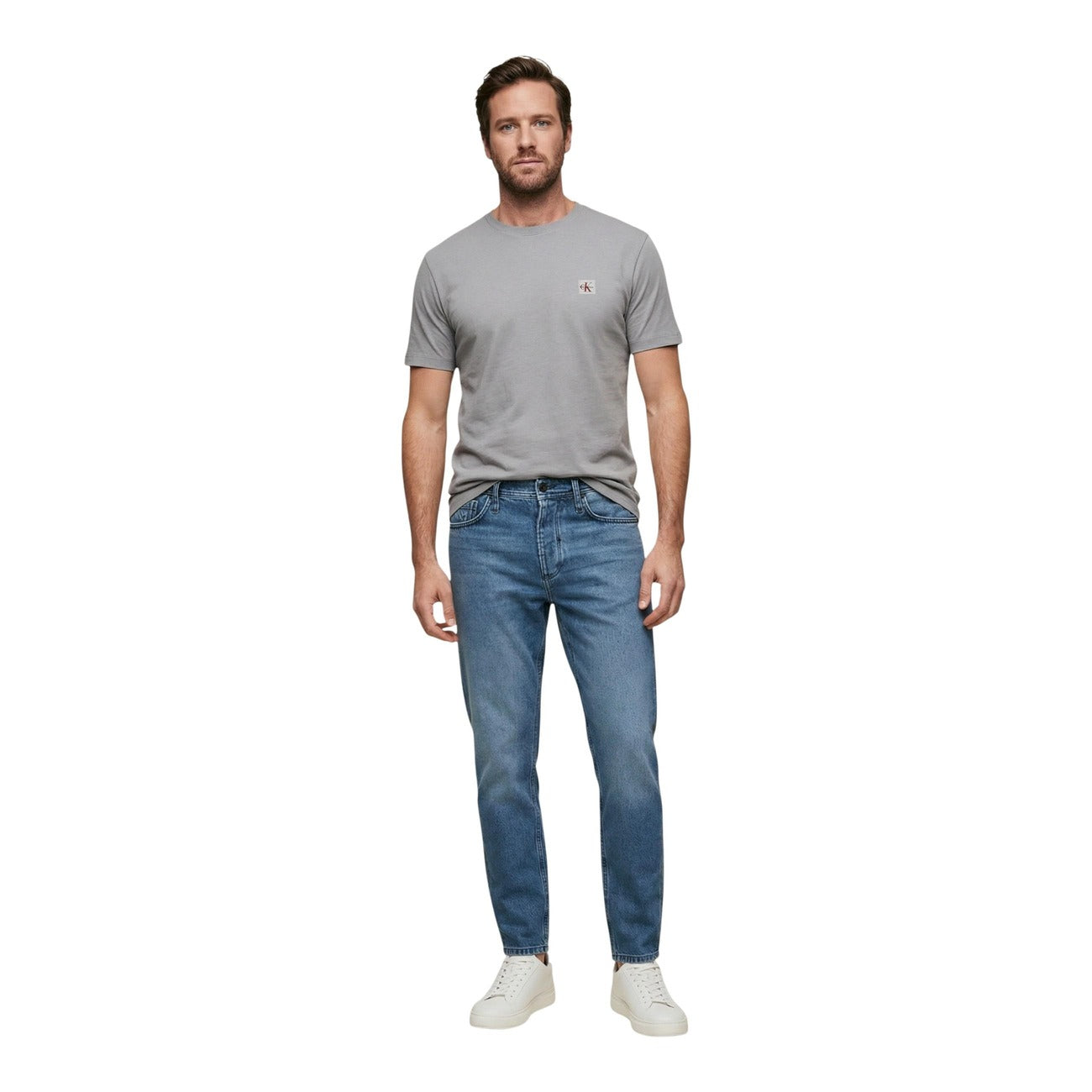 2451620 Calvin Klein Jeans T-Shirt Grigia 100% Cotone Uomo