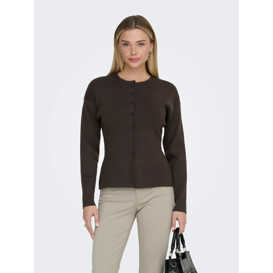 Lucy Crew Neck Button Cardigan Knit Cardigan Donna