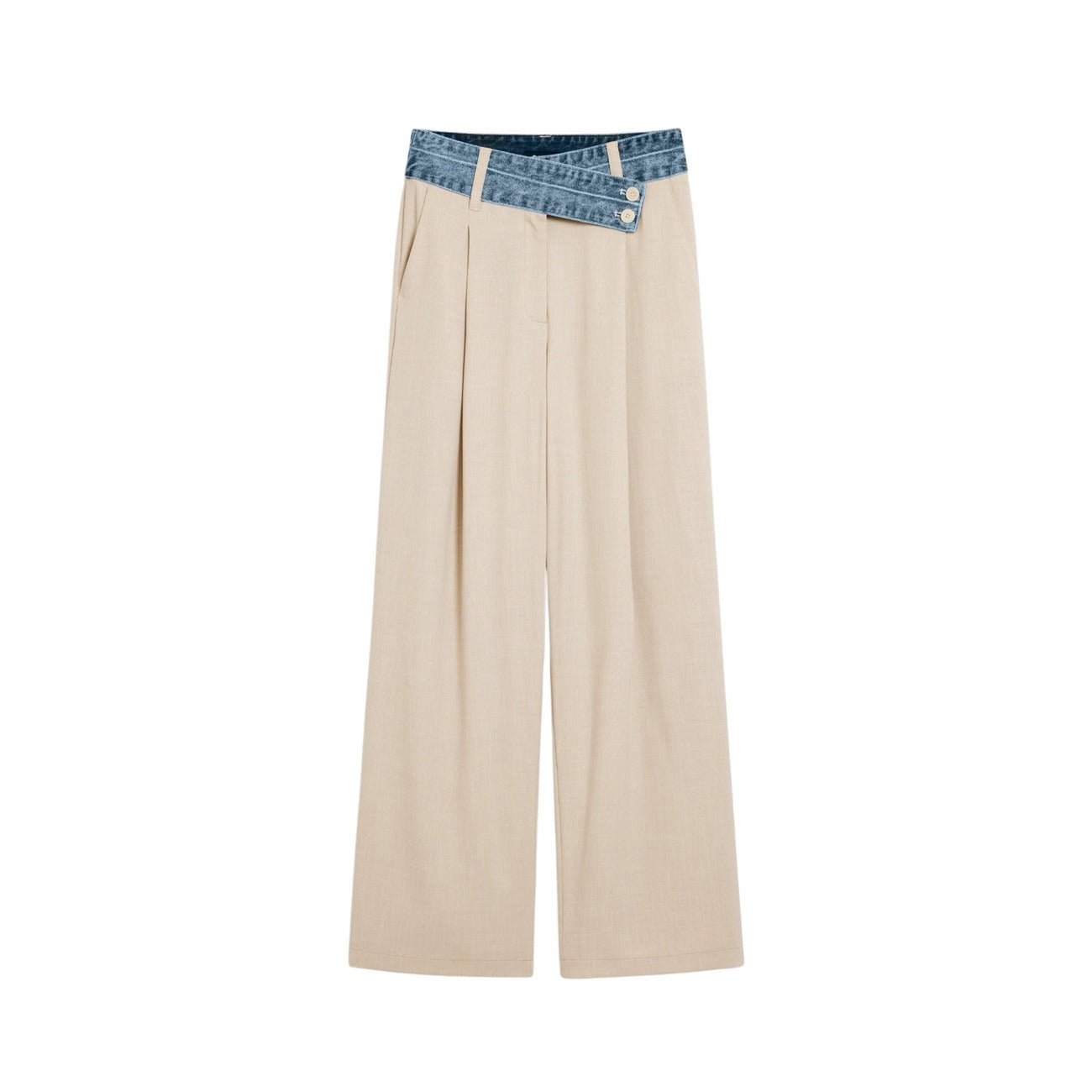 2451206 Desigual Pantaloni Donna Beige Viscosa Poliestere