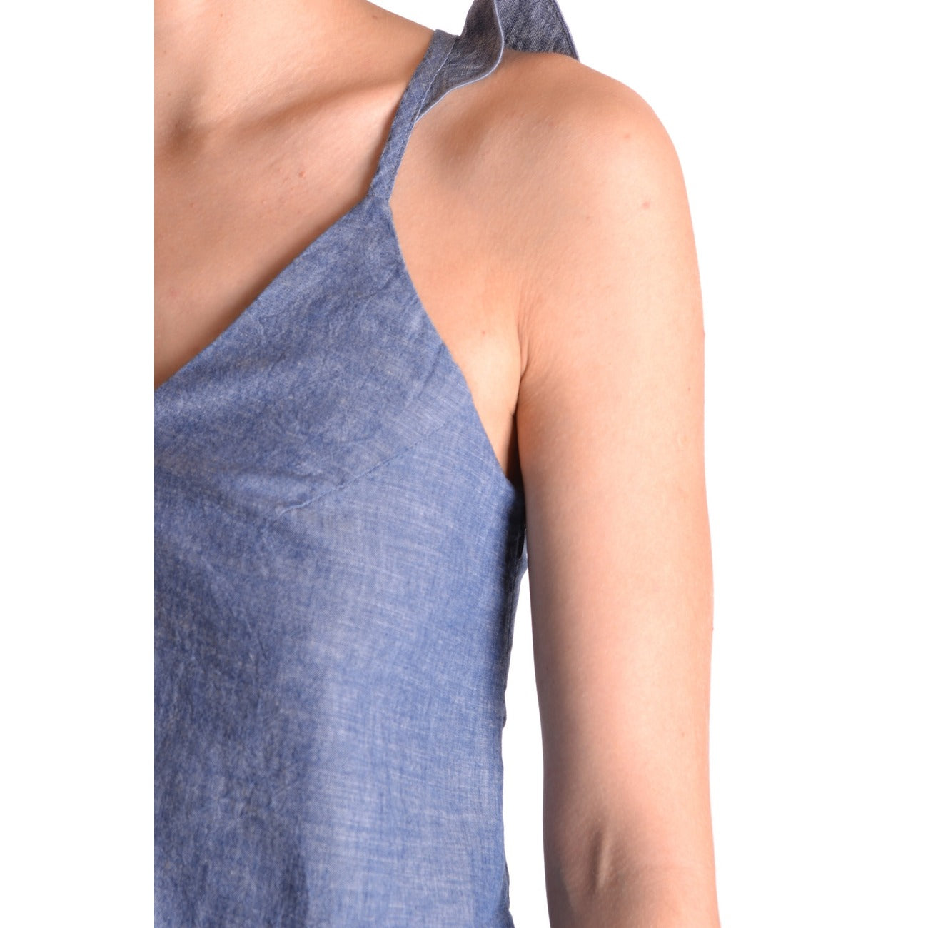 2429771 Dondup Canotta Blu Scollo V Profondo Donna