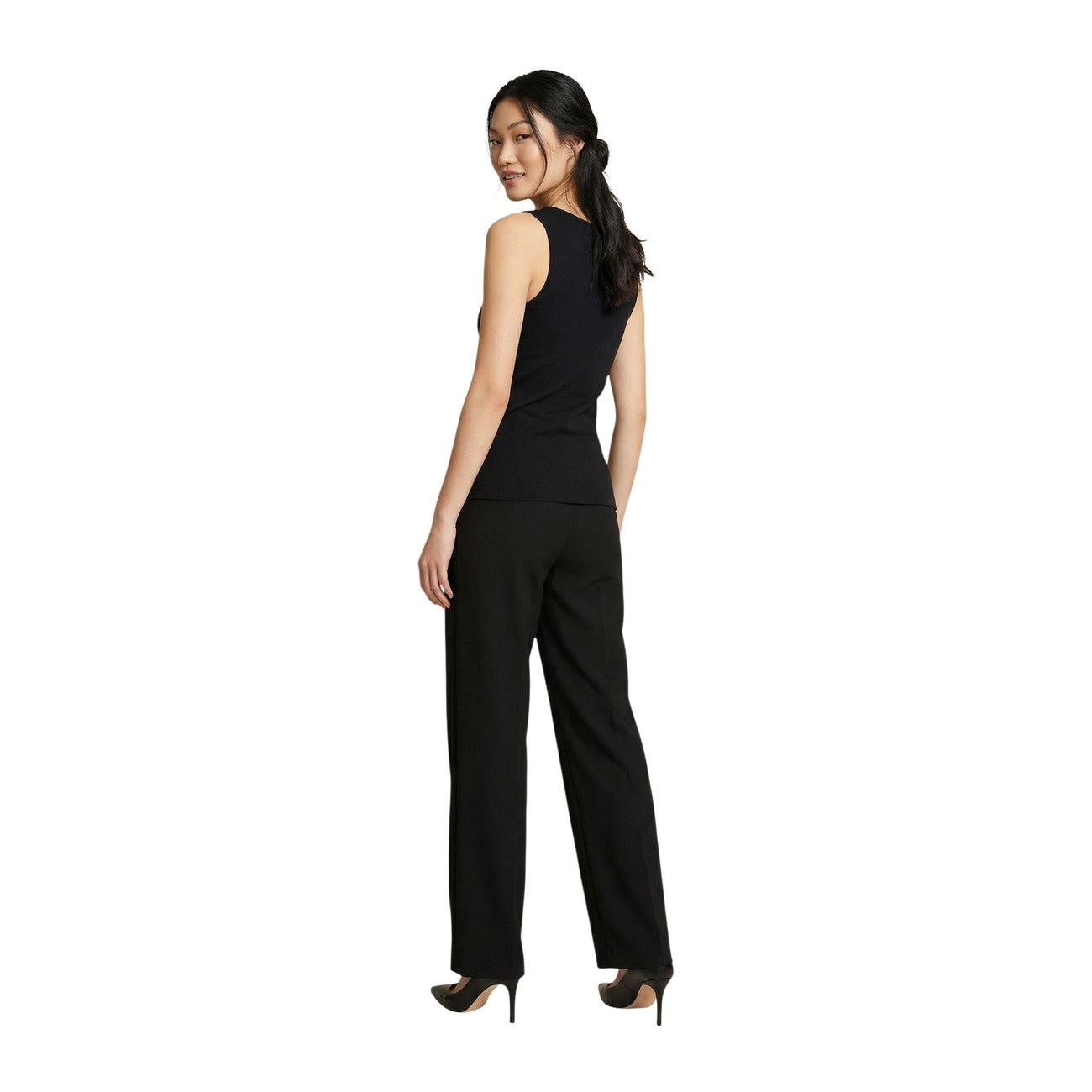 2453353 Guess Canotta Nera Cotone Smanicata Donna