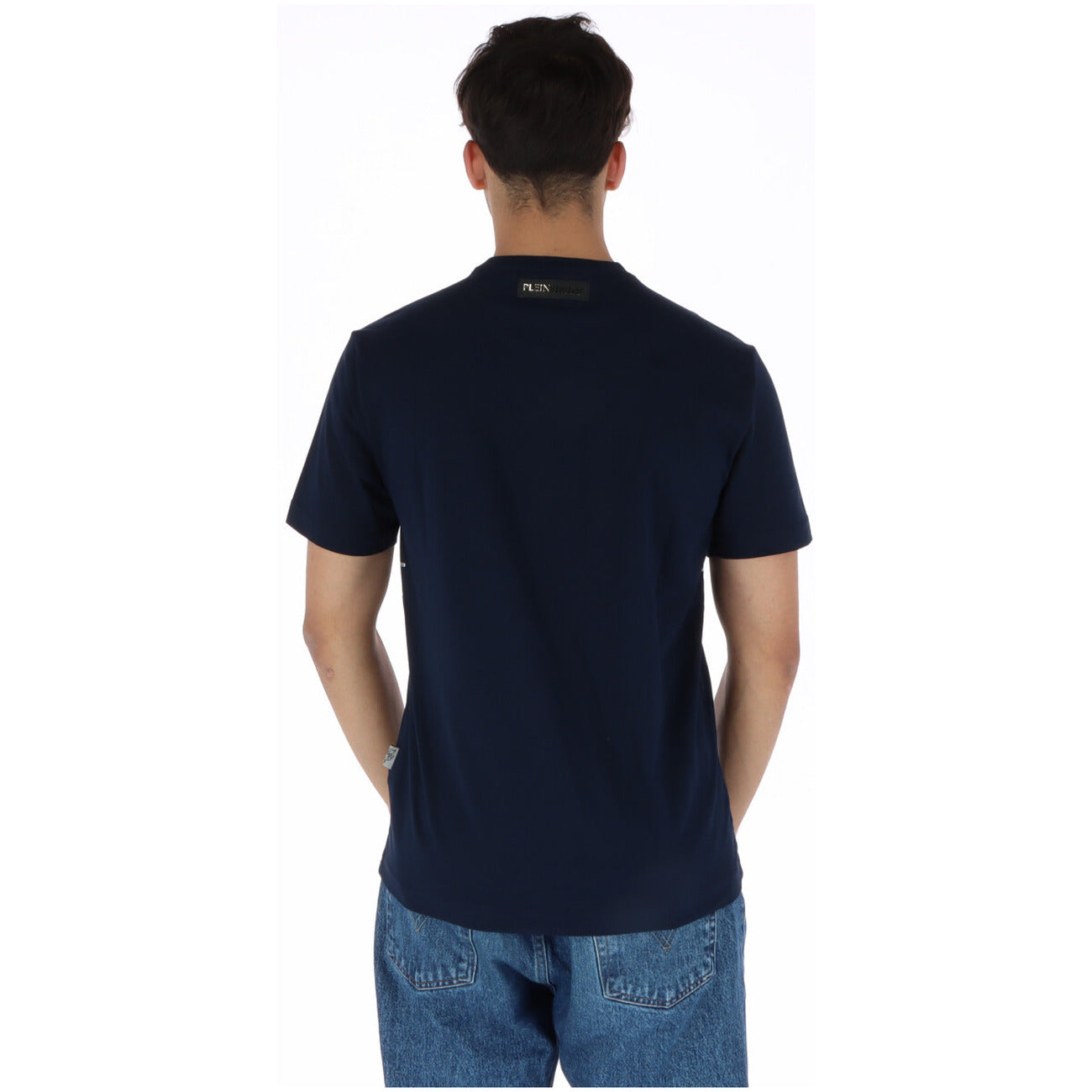 444145 Plein Sport T-Shirt Blu Stampa Uomo