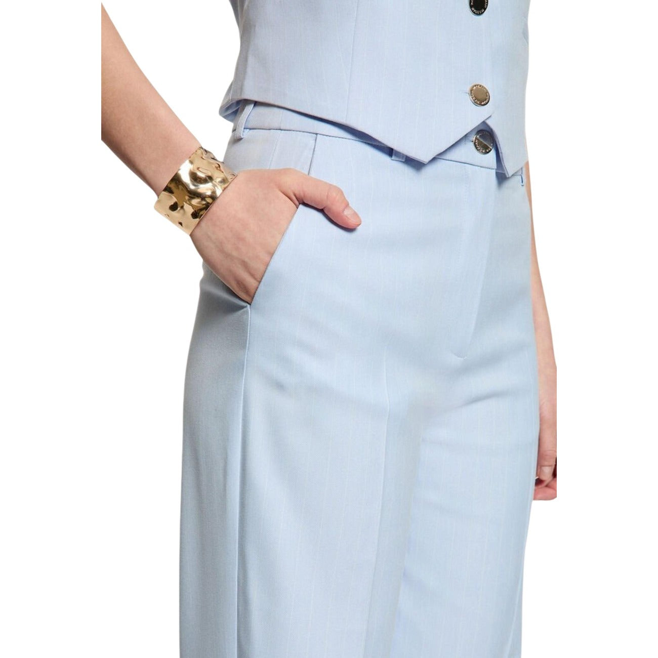 513003 Morgan De Toi Pantaloni Azzurri Gessato Donna Primavera/Estate