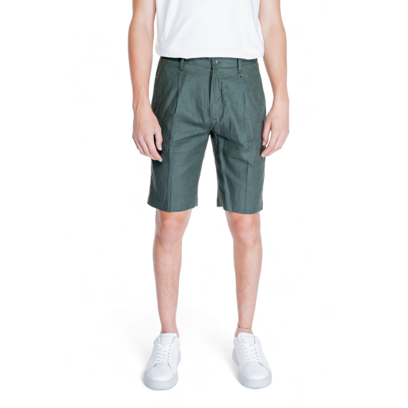 2304830 Antony Morato Bermuda Verde Lino Viscosa Uomo
