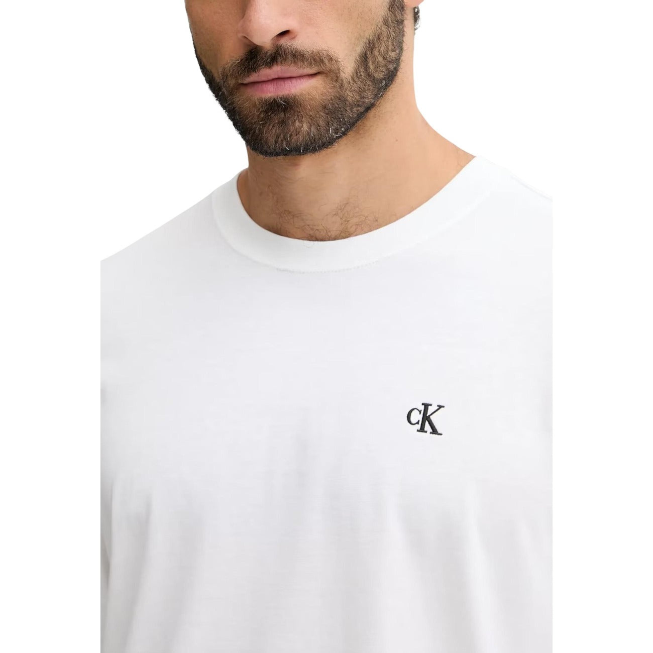 2447121 Calvin Klein Jeans T-shirt Bianca Maniche Lunghe Uomo