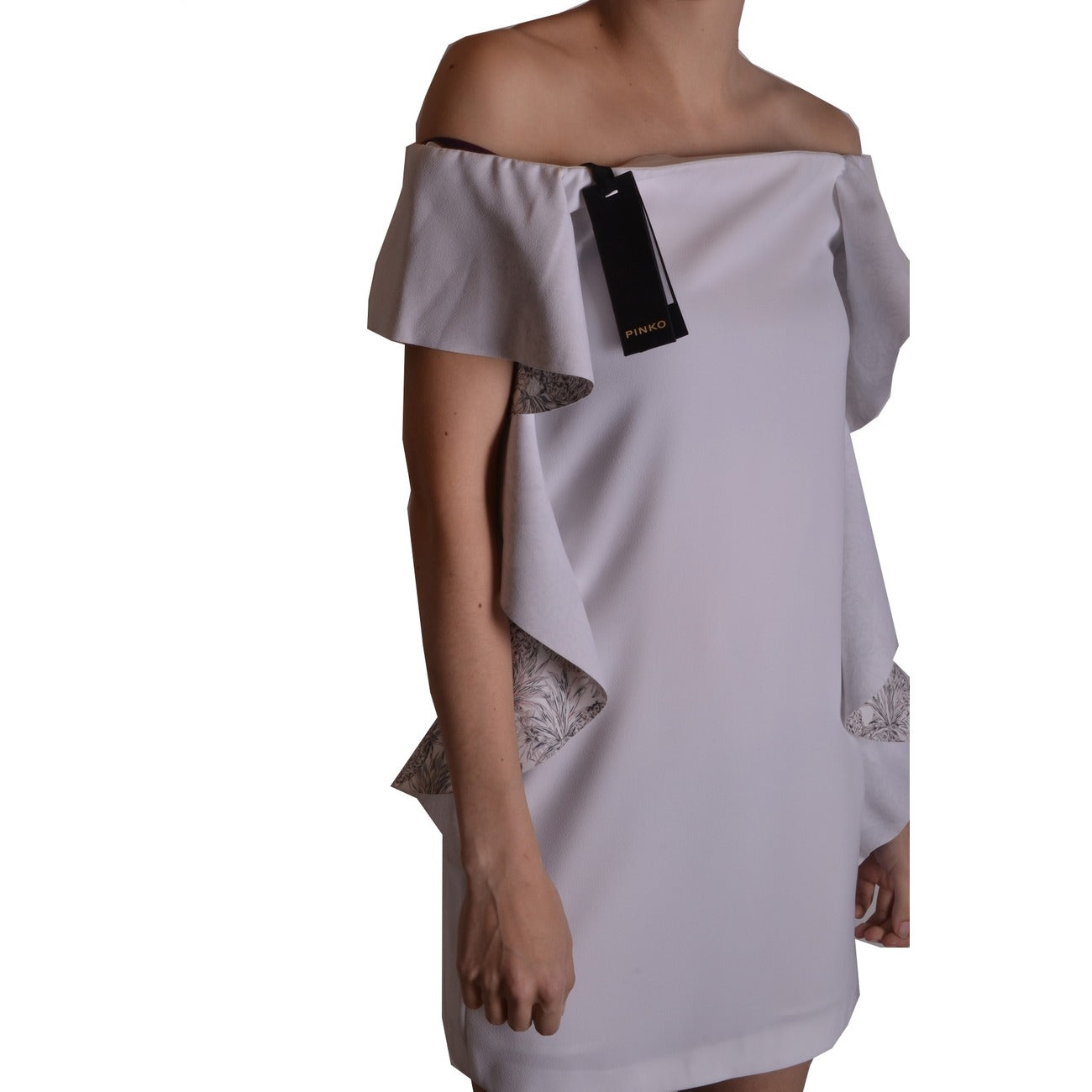 2422999 Pinko Abito Bianco Scollo a Barca Donna