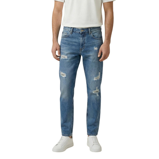 2455565 Gianni Lupo Jeans Azzurro Effetto Consumato Uomo