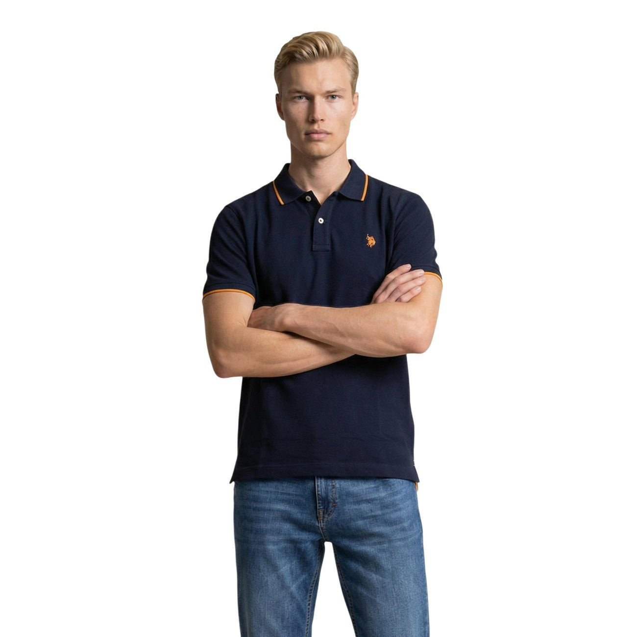 2460712 U.S. Polo Assn. Polo Blu Cotone Colletto Polo Maniche Corte Uomo