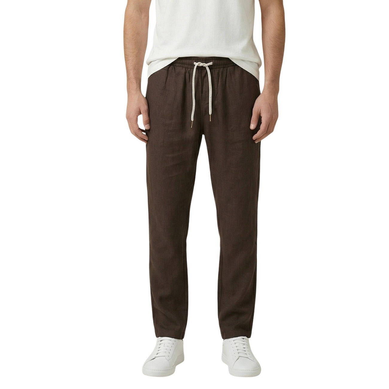 2455579 Gianni Lupo Pantaloni Marrone Lyocell Uomo