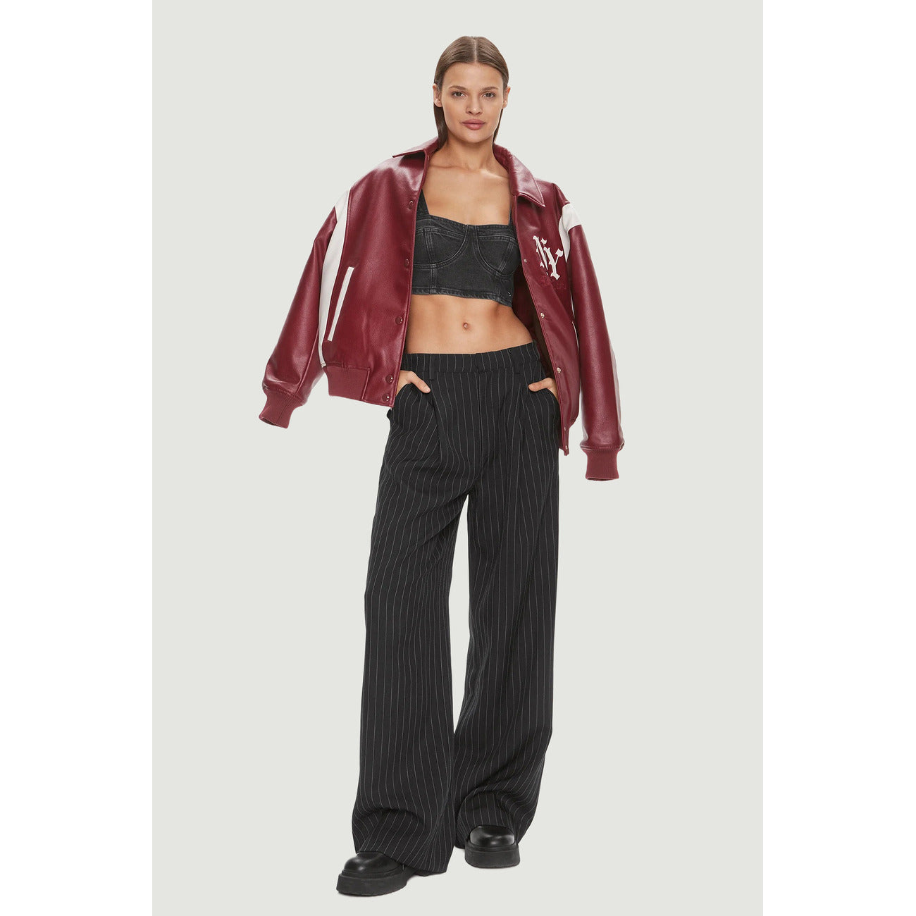 471309 Tommy Hilfiger Jeans Top Nero con Spalline Donna