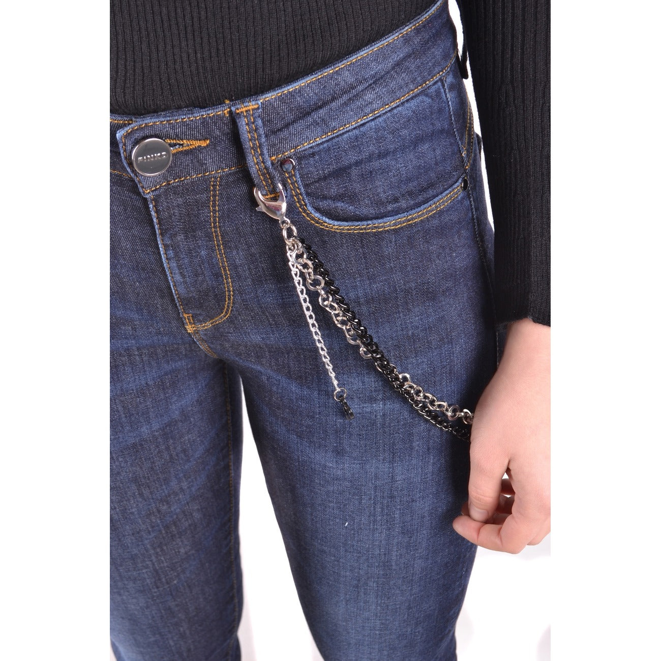 2438321 Pinko Jeans Blu Donna Cotone 90% Tasche
