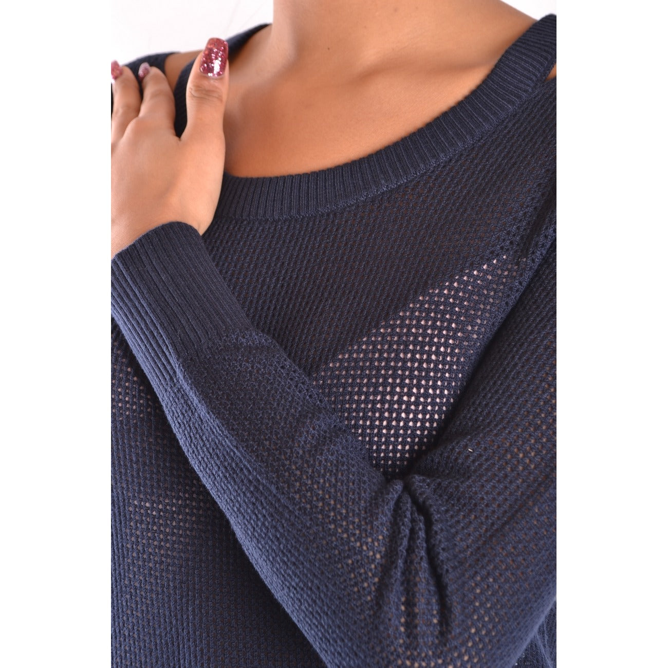 2433060 Michael Kors Maglia Blu Cashmere Donna