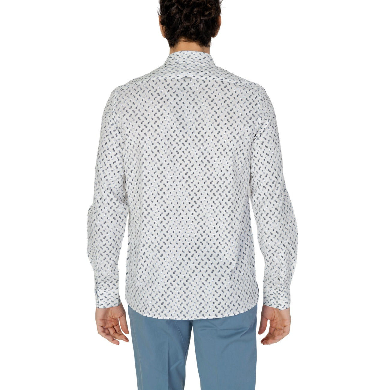2211281 Antony Morato Camicia Bianca Geometrica Cotone Viscosa Uomo