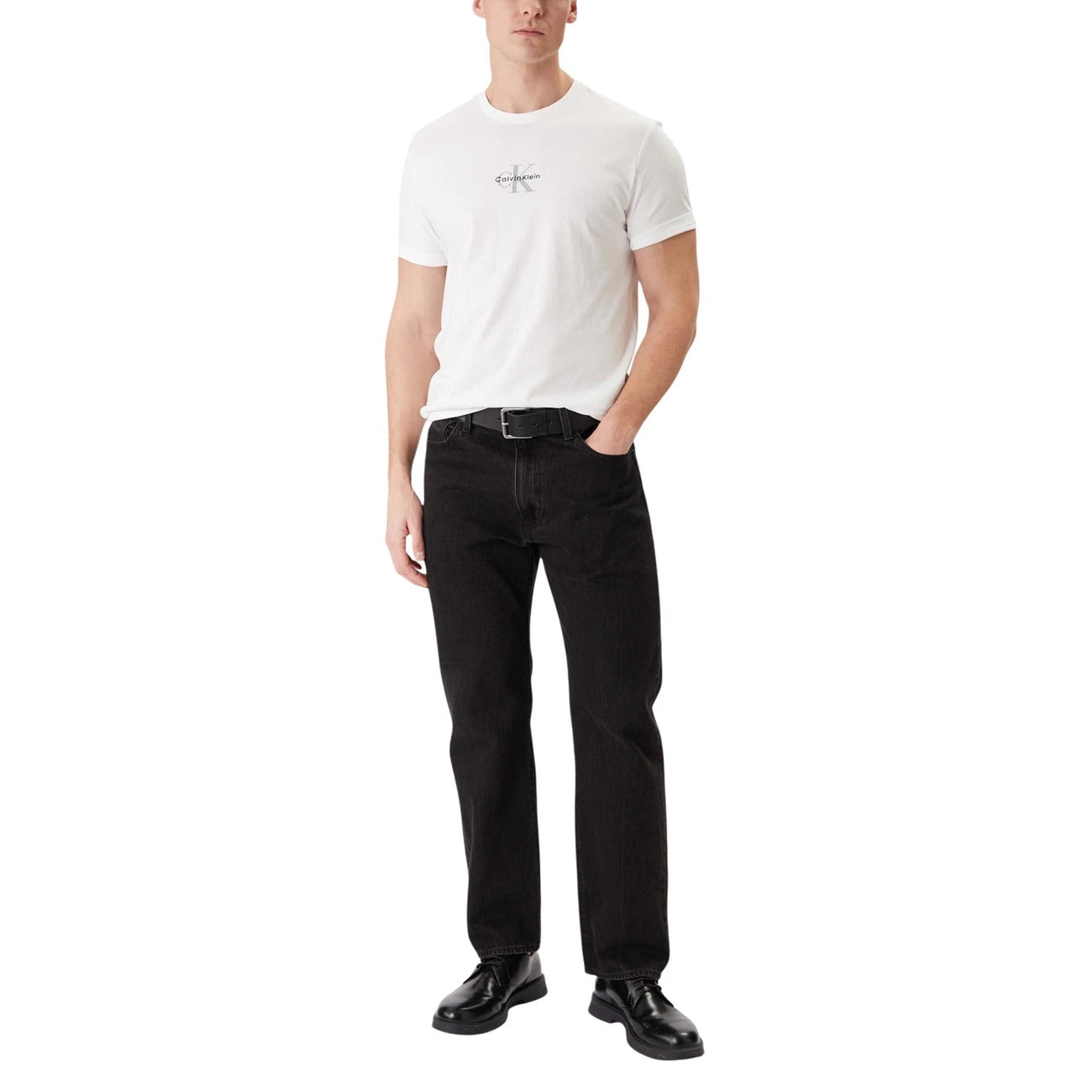 2452424 Calvin Klein Jeans T-Shirt Bianca 100% Cotone Uomo