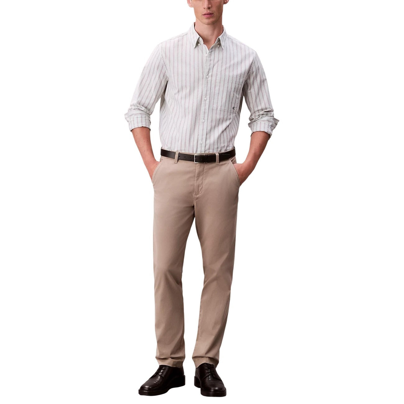2446286 Calvin Klein Jeans Pantaloni Beige Cotone Uomo
