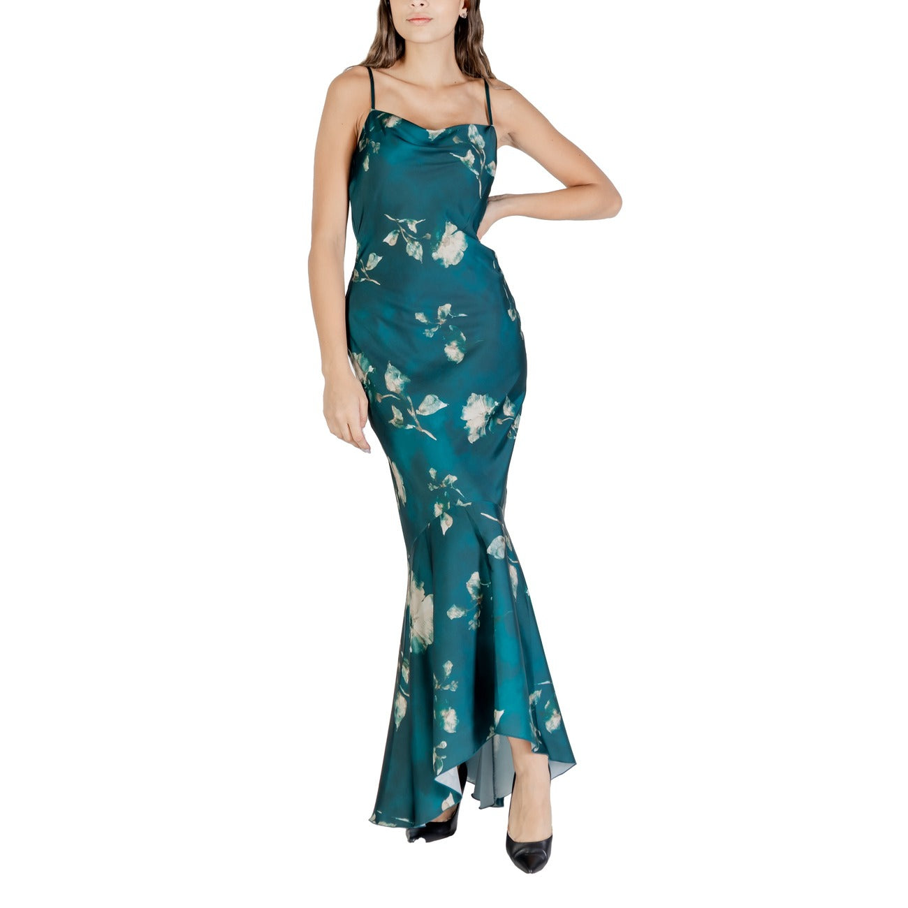 2427497 Rinascimento Abito Verde Corto Donna Fantasia Floreale