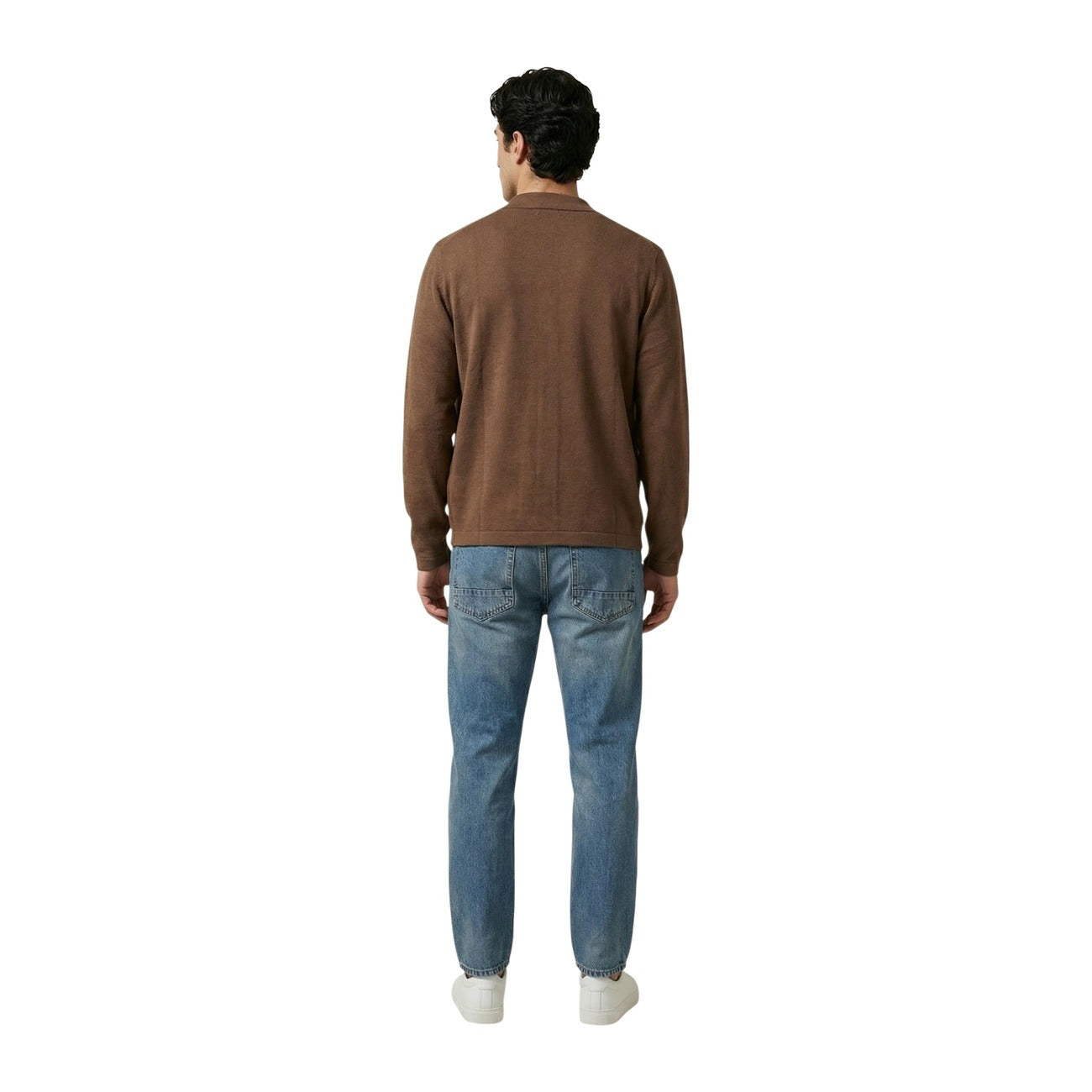 2455914 Gianni Lupo Cardigan Marrone Bavero Uomo