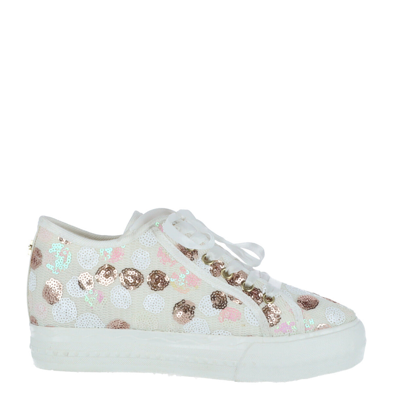 360994 Enrico Coveri Sneakers Bianche Pois Paillettes
