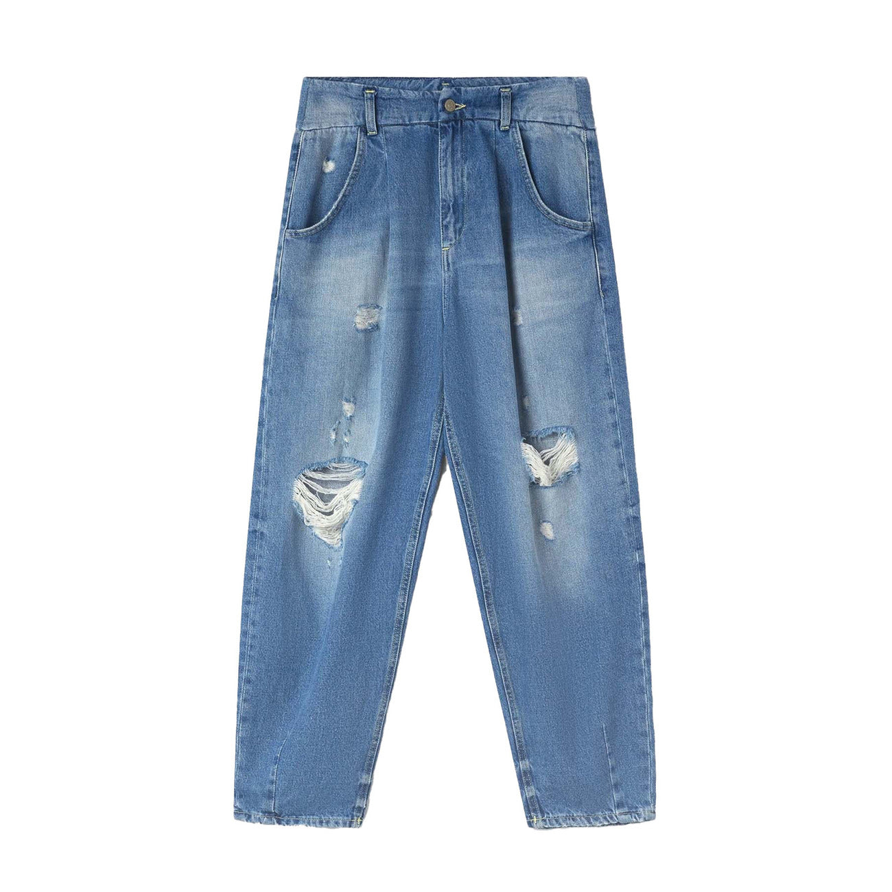 489030 Dondup Jeans Blu Strappati Consumati Donna
