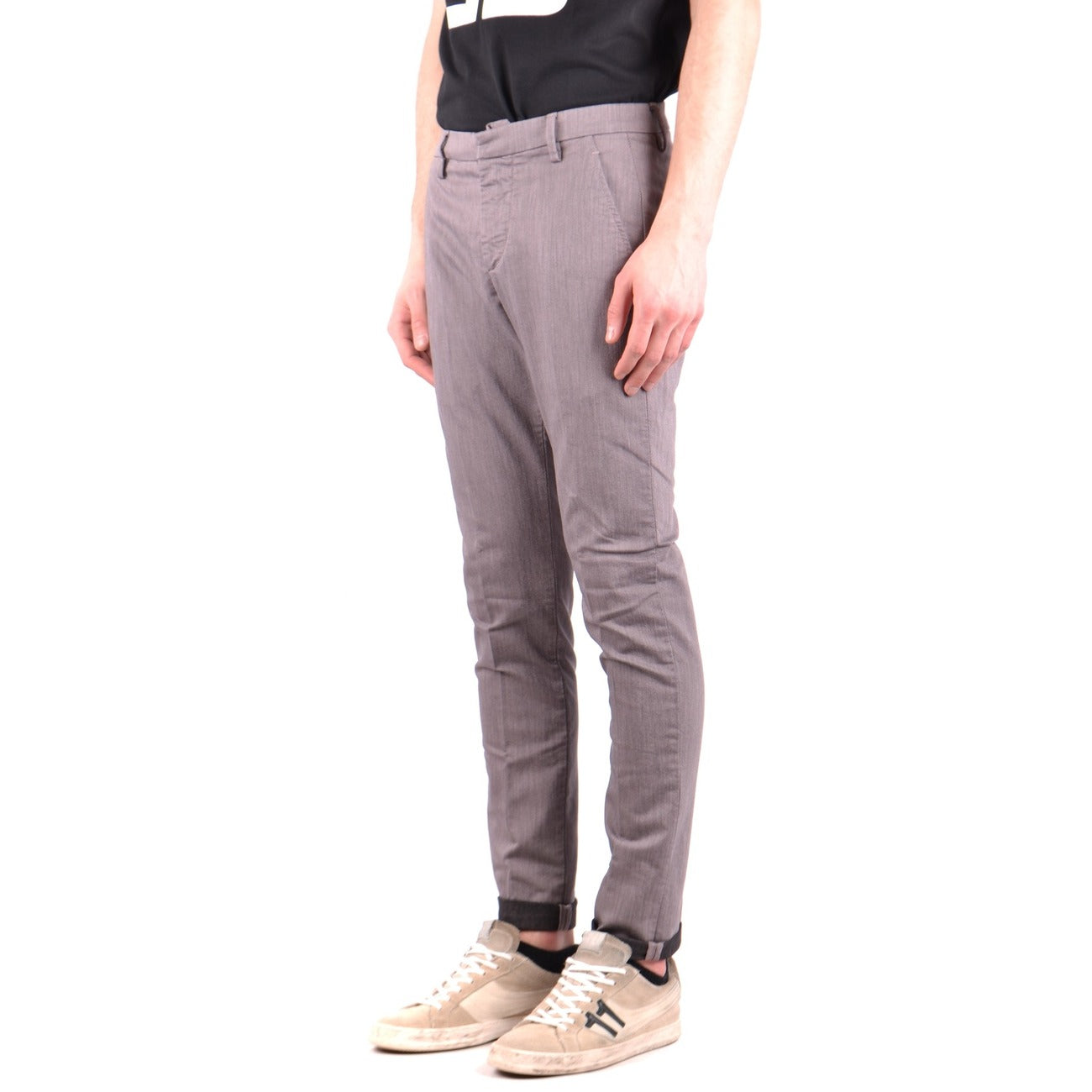 2429589 Dondup Pantaloni Grigio Poliestere Cotone Elastan Uomo