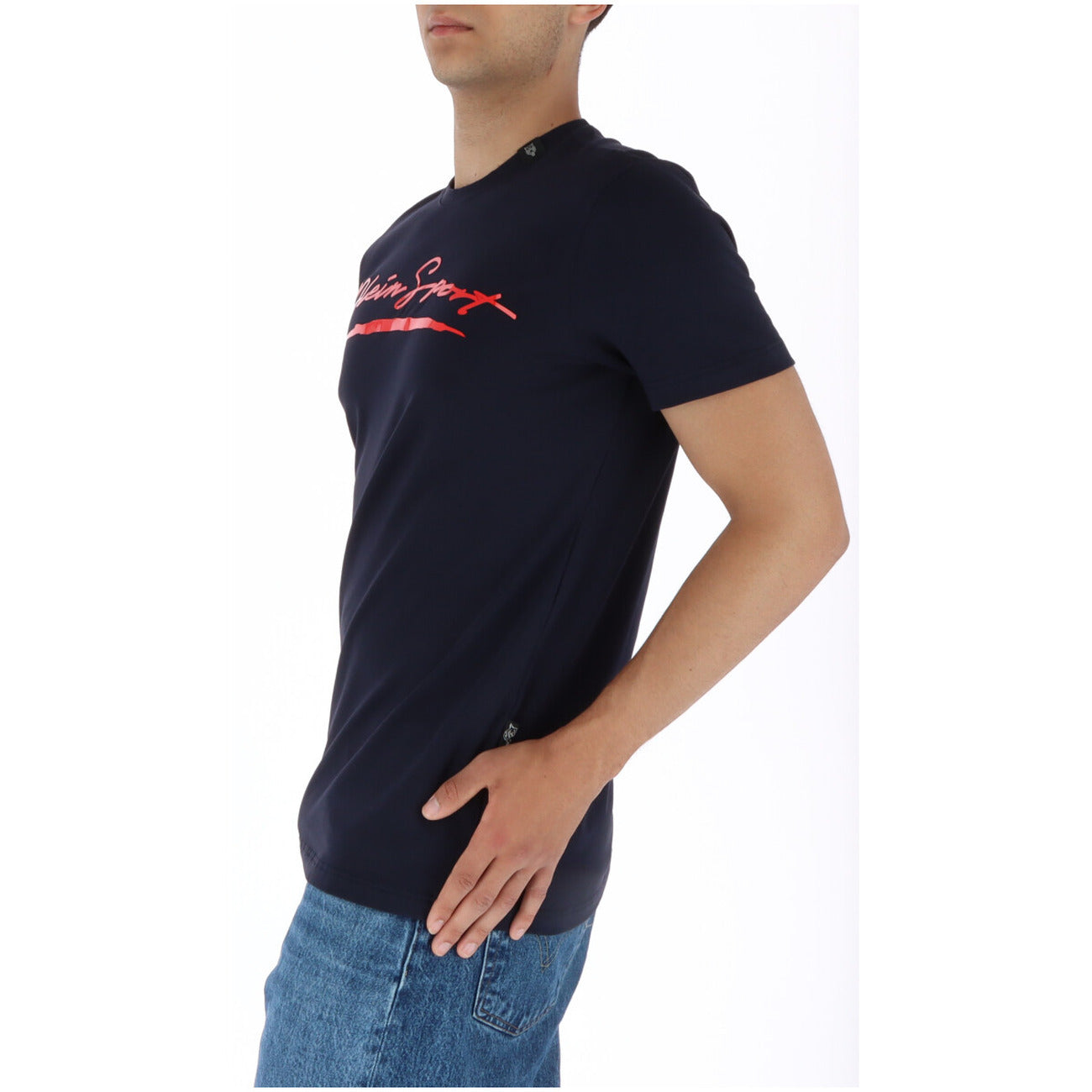 443763 Plein Sport T-Shirt Blu Stampa Uomo
