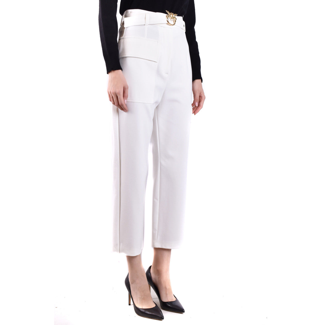 2423357 Pinko Pantaloni Bianchi Donna Viscosa 67% Tasche