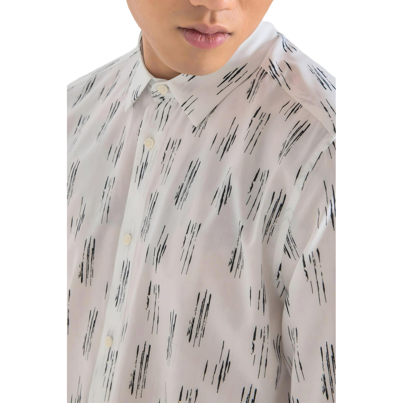 2206166 Antony Morato Camicia Bianca Stampa Cotone Viscosa Uomo