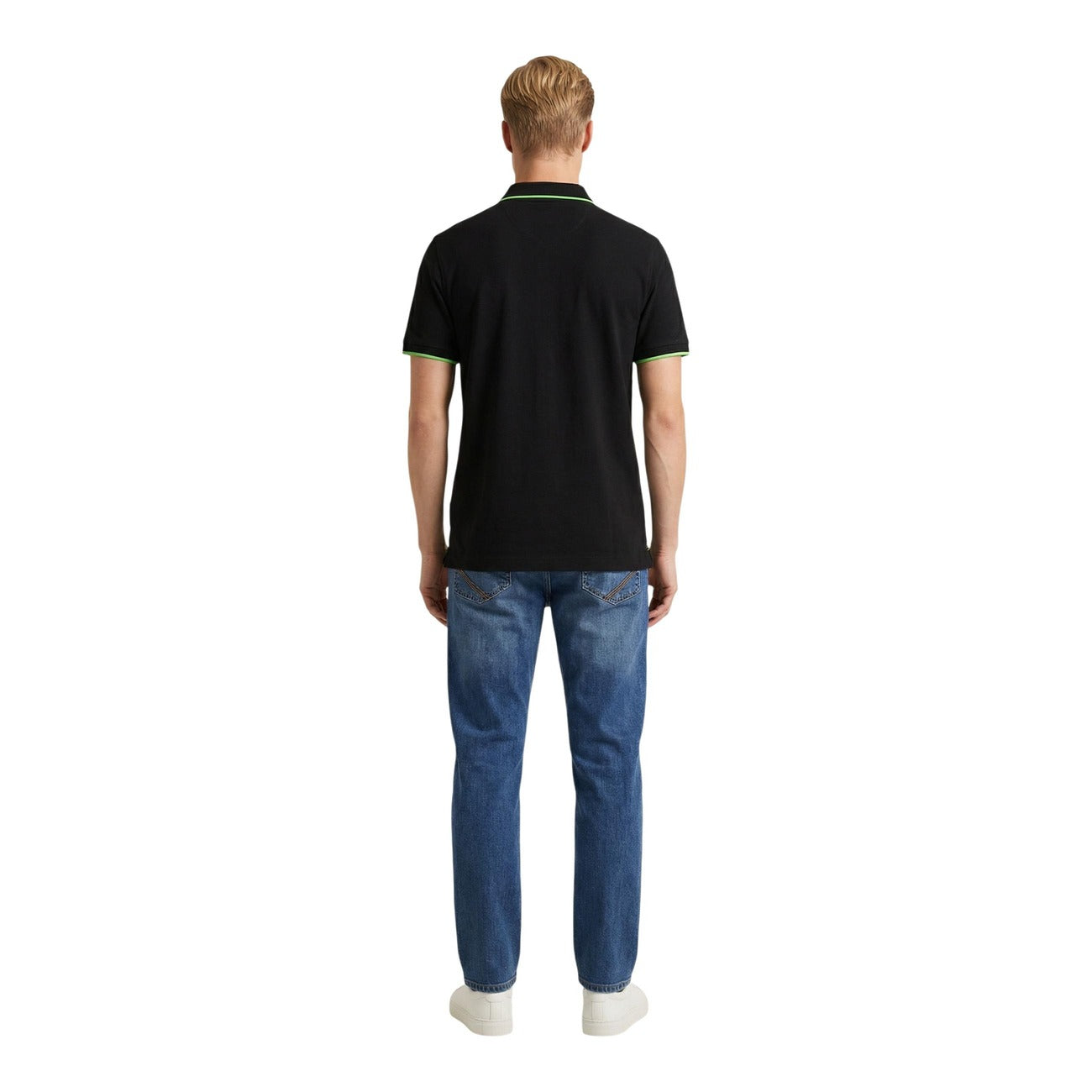 2460789 U.S. Polo Assn. Polo Nera Cotone Colletto Polo Maniche Corte Uomo
