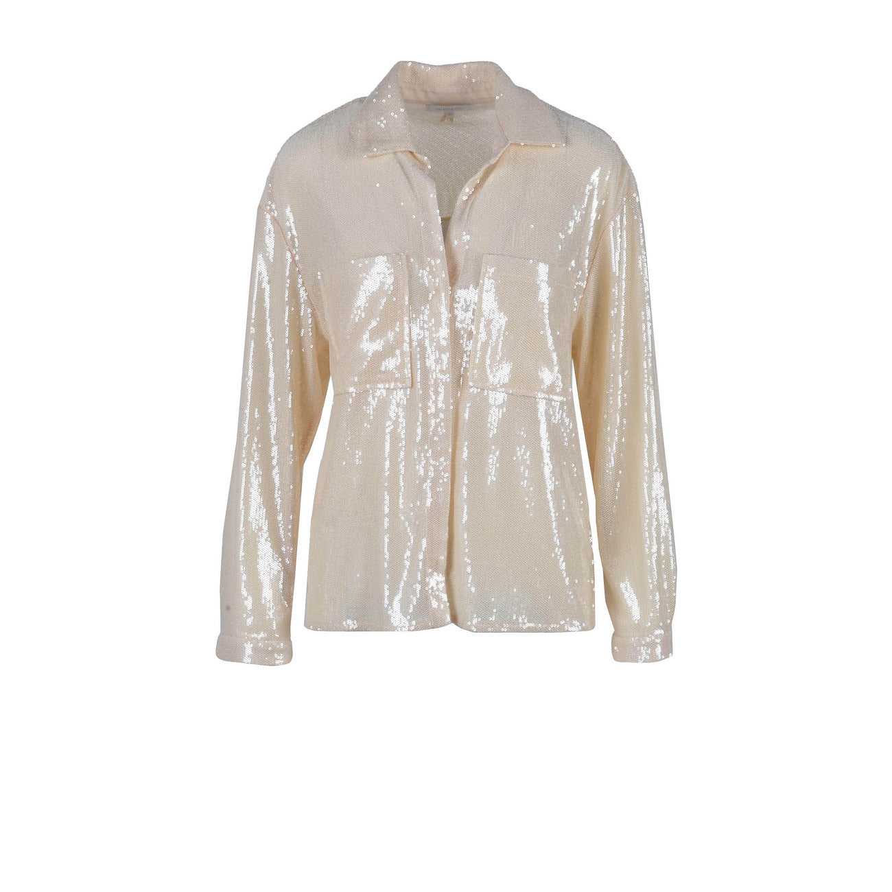 260899 Patrizia Pepe Camicia Beige Paillettes Donna