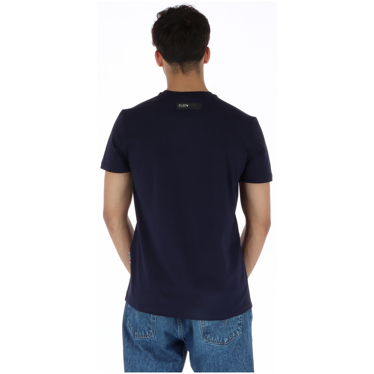 444051 Plein Sport T-Shirt Blu Stampa Uomo