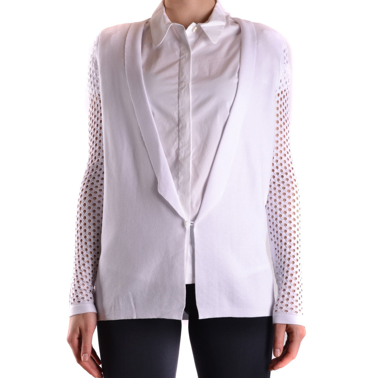 2423069 Pinko Cardigan Bianco Donna Viscosa 75% Poliammide 25%