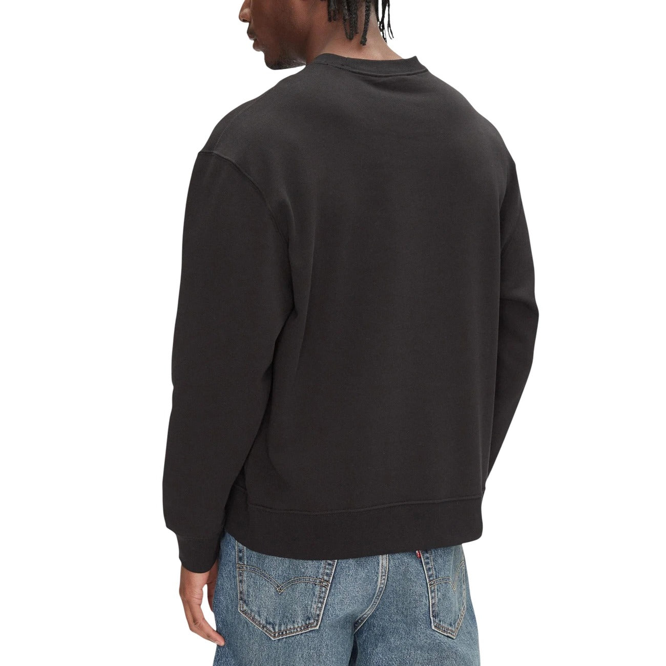 2446614 Calvin Klein Jeans Felpa Nera Scollo Tondo Uomo