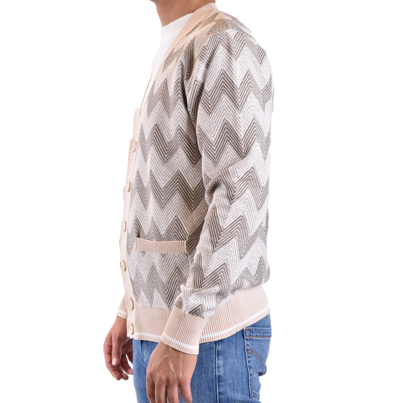 2430899 Missoni Cardigan Beige Righe Uomo