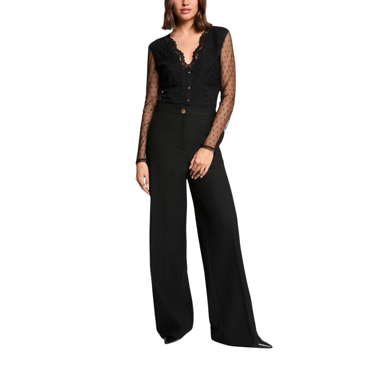 505267 Morgan De Toi Blusa Nera Maniche Lunghe Donna