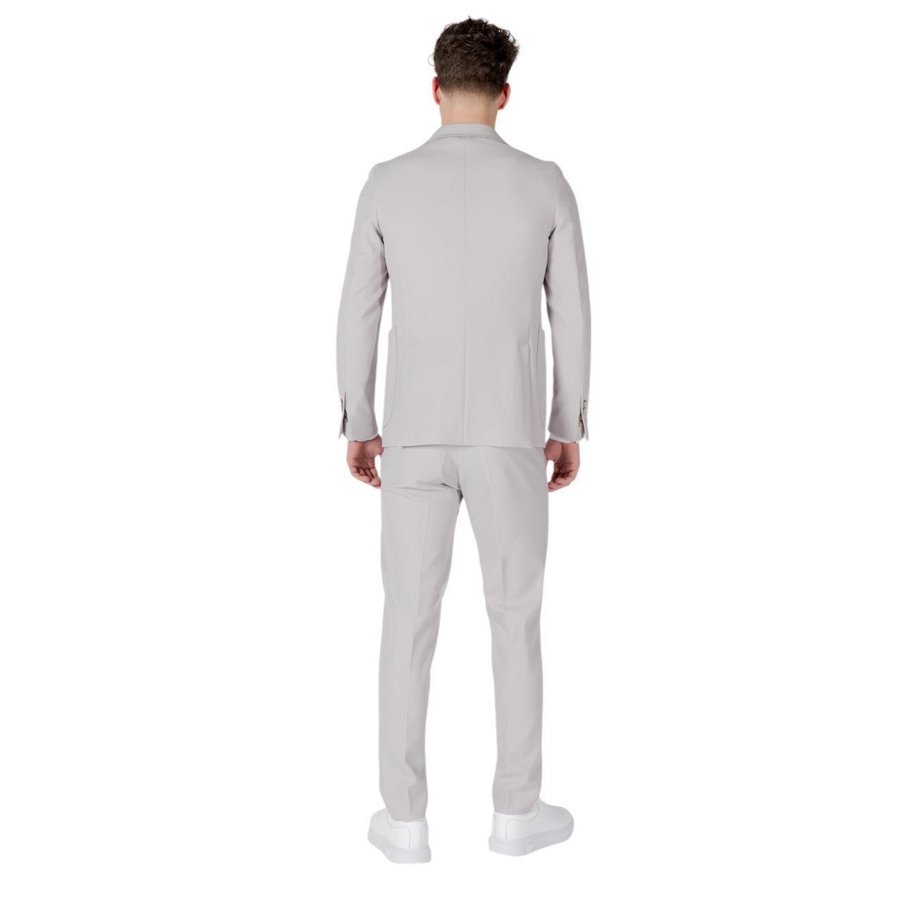 2416579 Mulish Abito Grigio Bavero Bottoni Tasche Scollo V Uomo