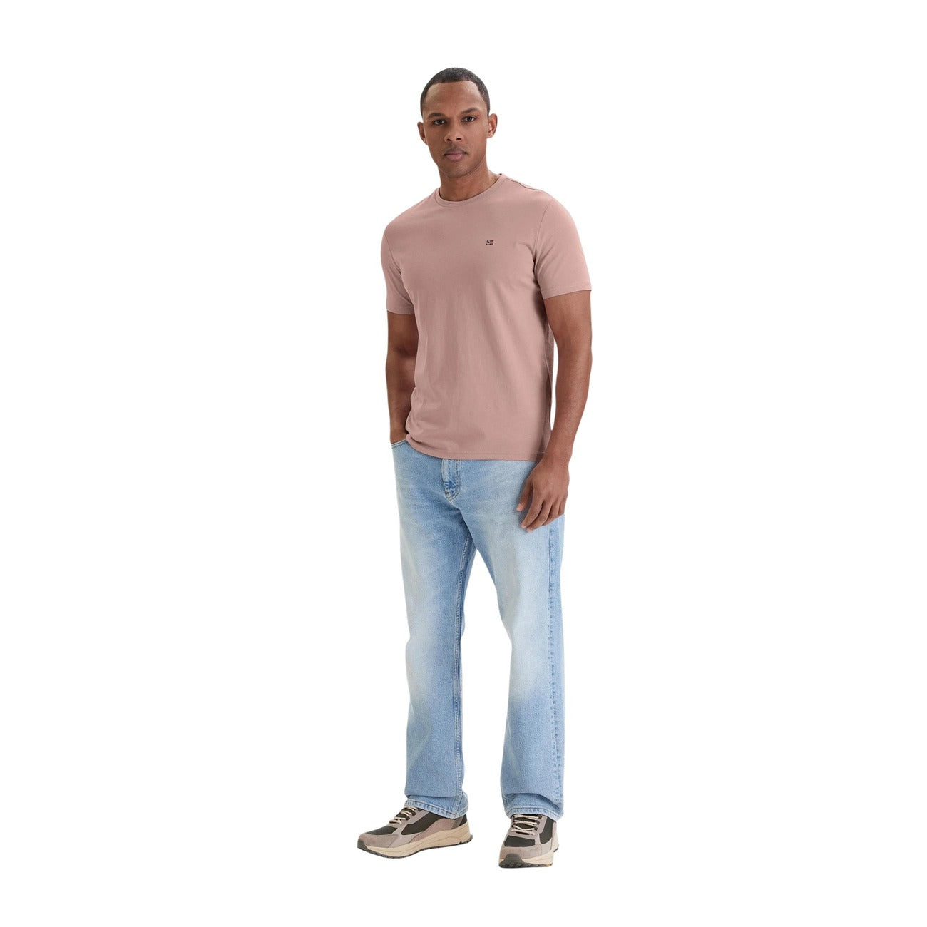 2458640 Napapijri T-Shirt Rosa Cotone Scollo Tondo Uomo