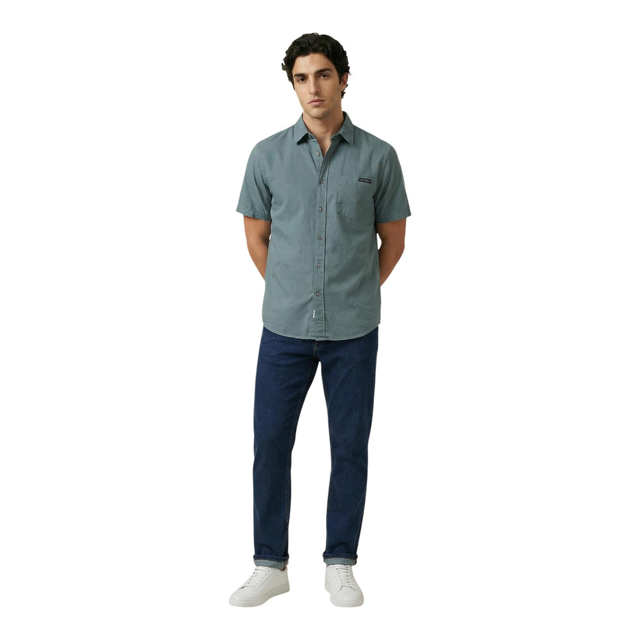 2460293 Calvin Klein Jeans Camicia Verde Uomo