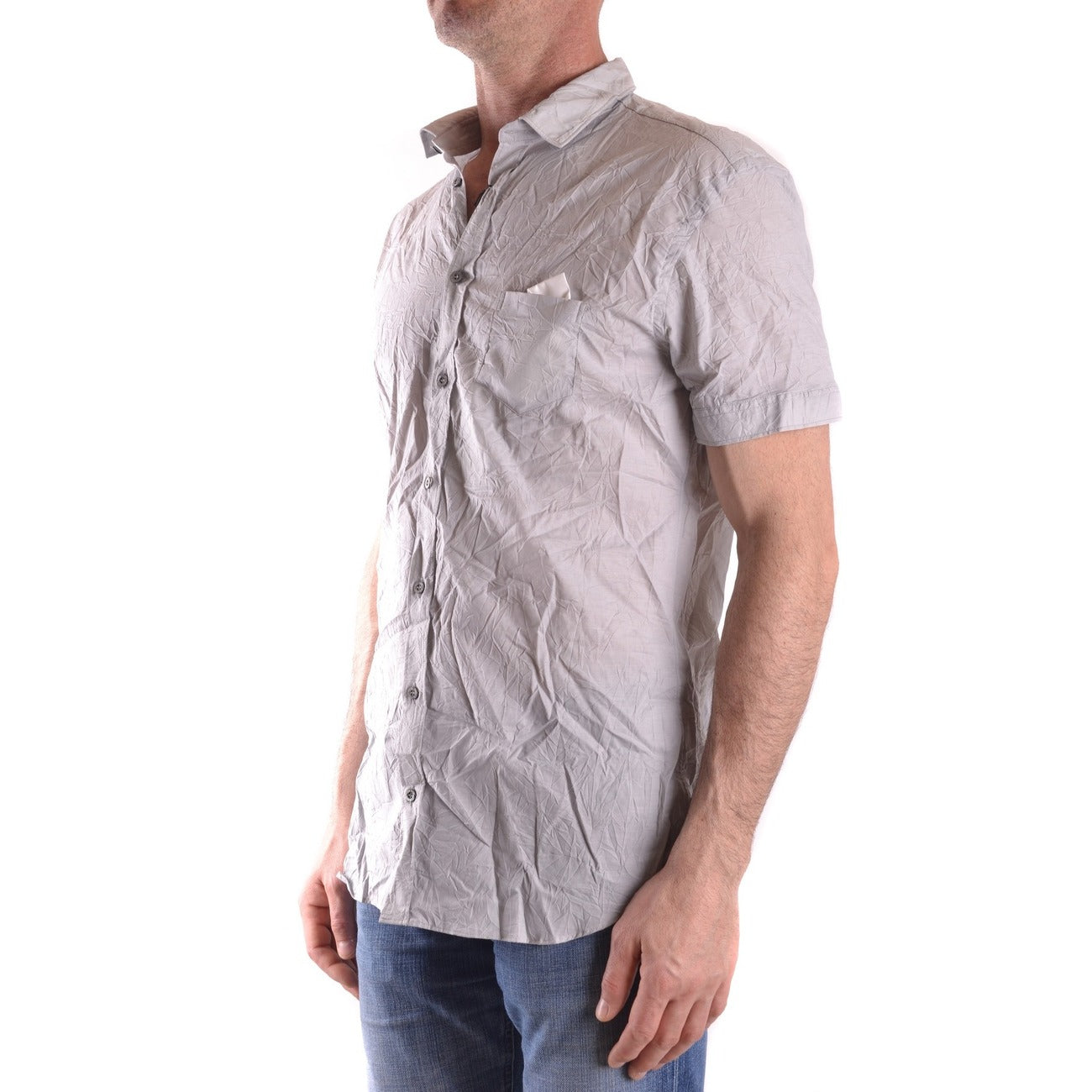 2431924 Neil Barrett Camicia Grigio Maniche Corte Uomo