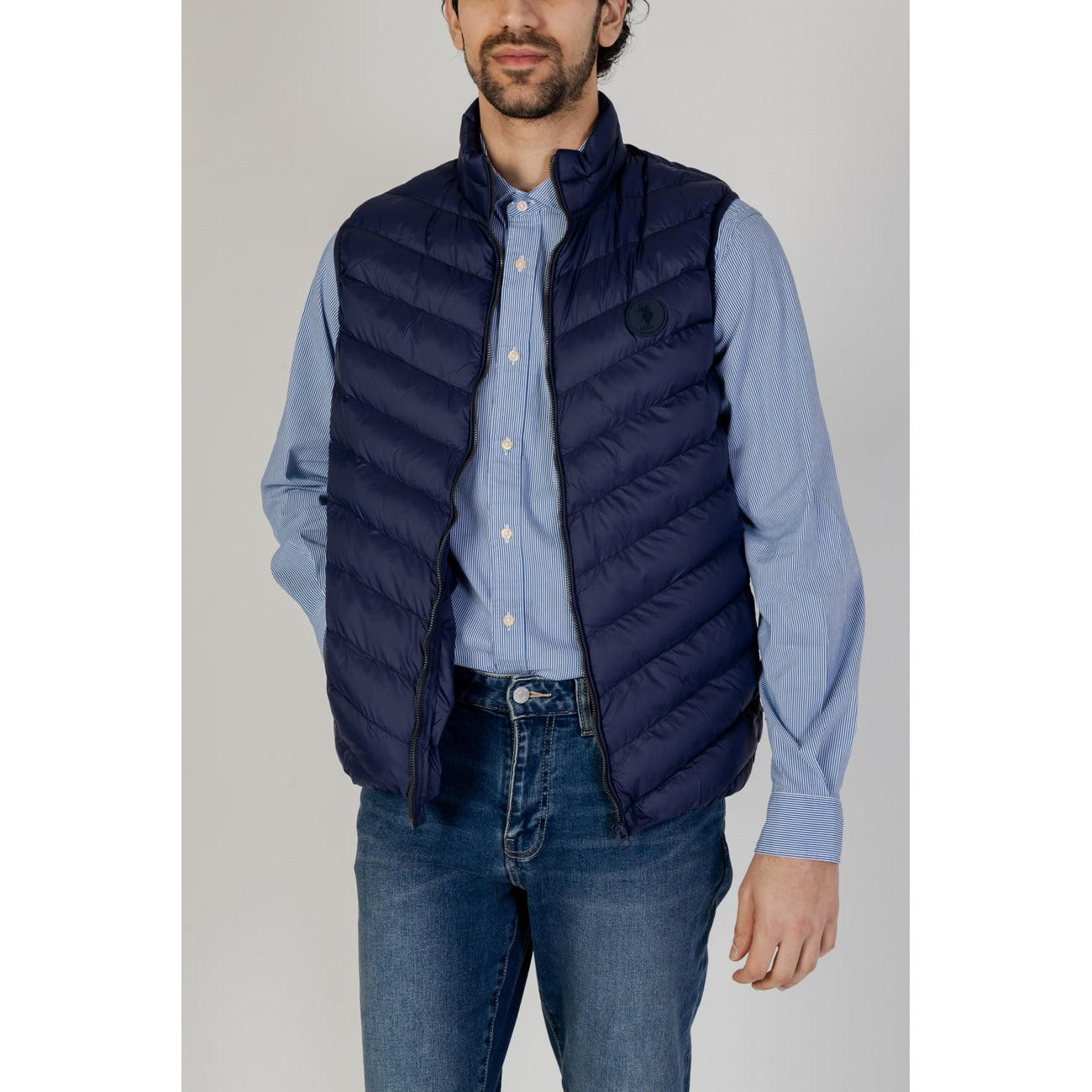 2215583 U.S. Polo Assn. Gilet Blu Poliammide Smanicato Uomo