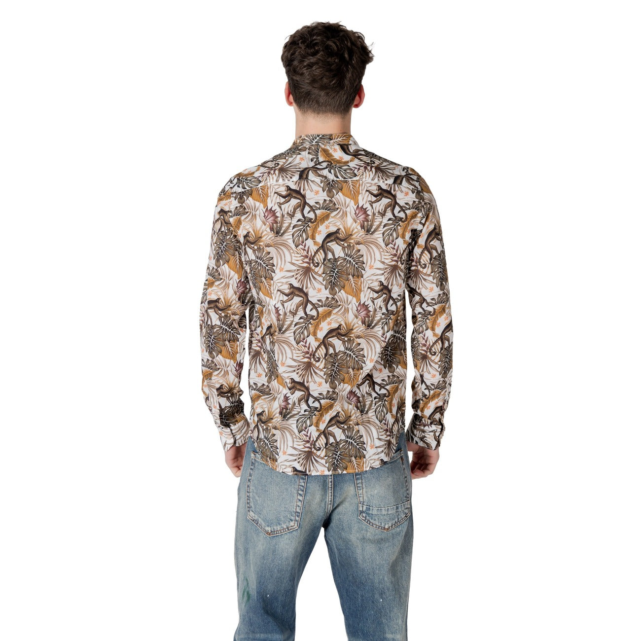 2413354 Gianni Lupo Camicia Bianca Floreale Uomo