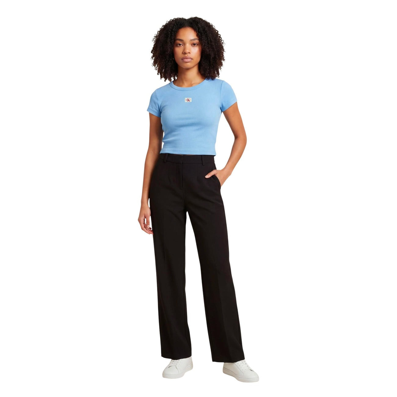 2453569 Calvin Klein Jeans T-Shirt Donna Azzurra Cotone