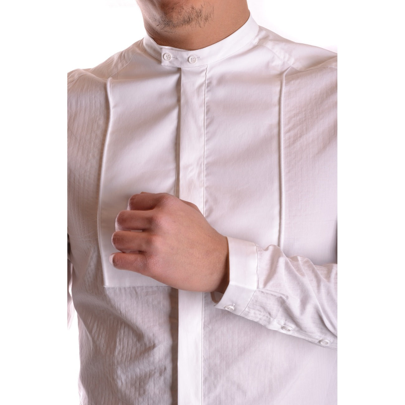 2430948 Paolo Pecora Camicia Bianco Cotone Uomo