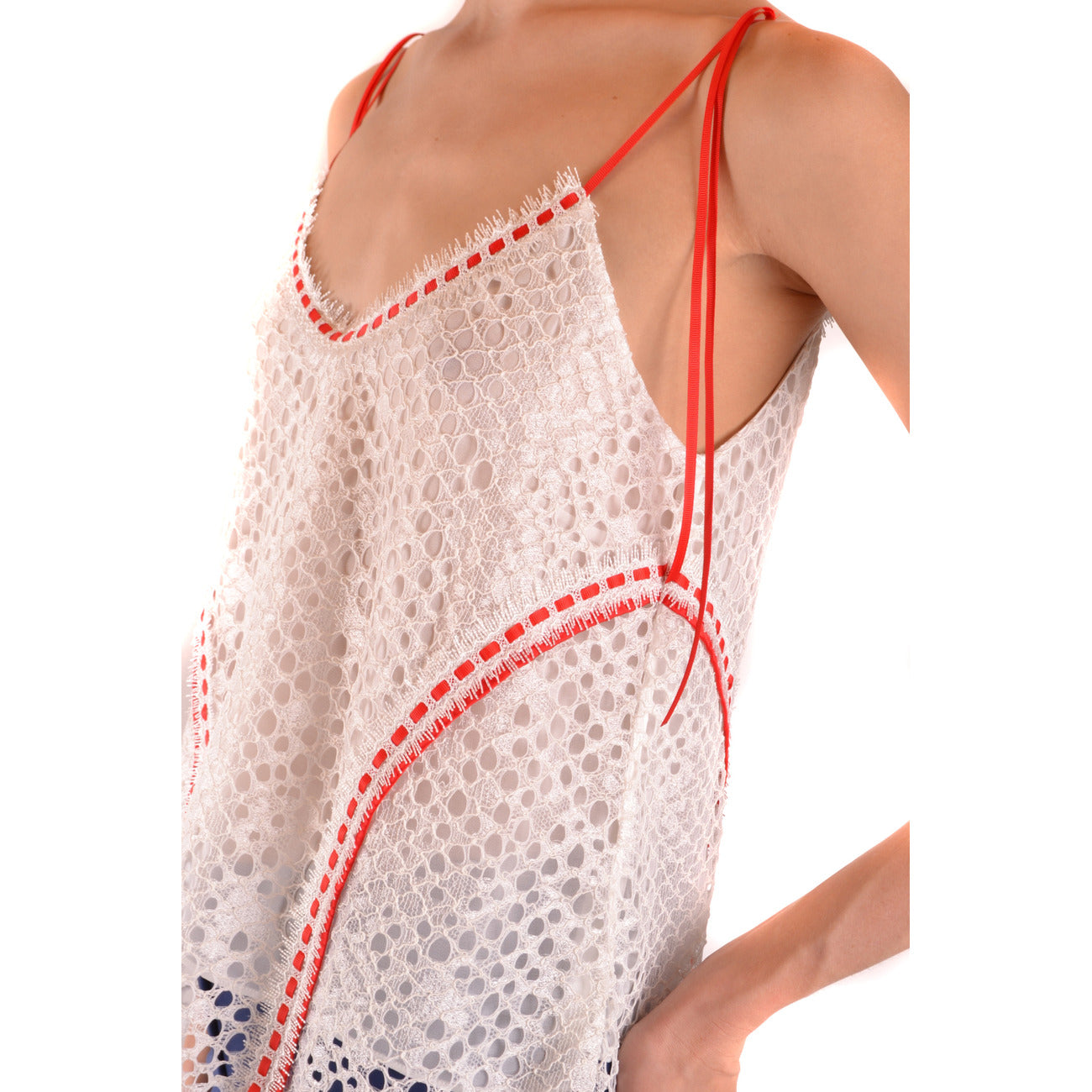 2438474 Pinko Canotta Bianca Scollo V Donna