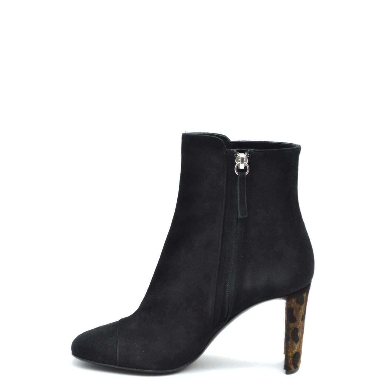 2438008 Giuseppe Zanotti Stivaletti Neri Cerniera Tacco Largo Donna