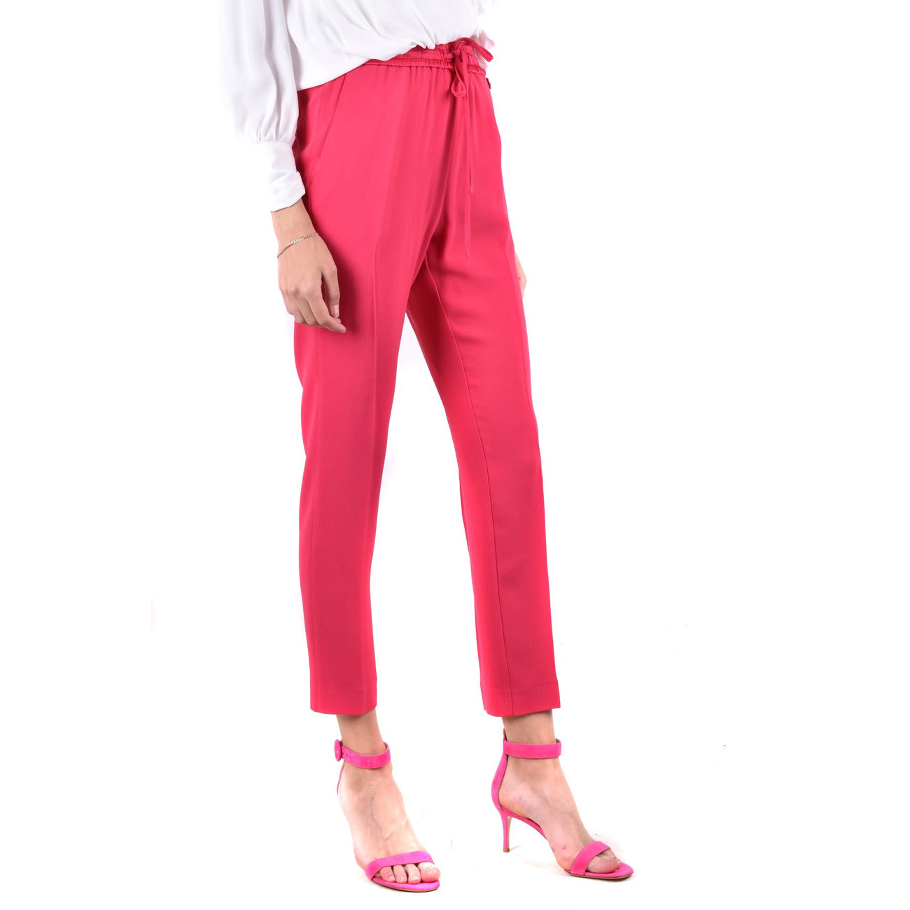 2456199 Twinset Pantaloni Fuxia Acetato Viscosa Lacci Donna