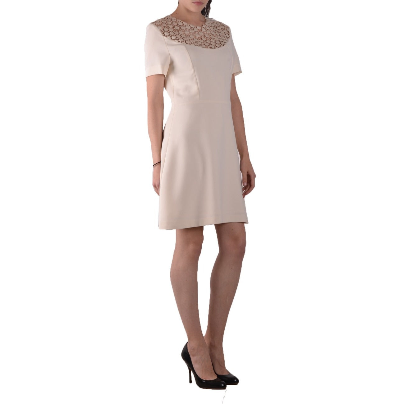 2422996 Pinko Abito Bianco Manica Corta Donna